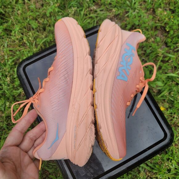 Hoka Rincon 3 Orange/Blue Running Shoes Womens Size 8B - Picture 5 of 14